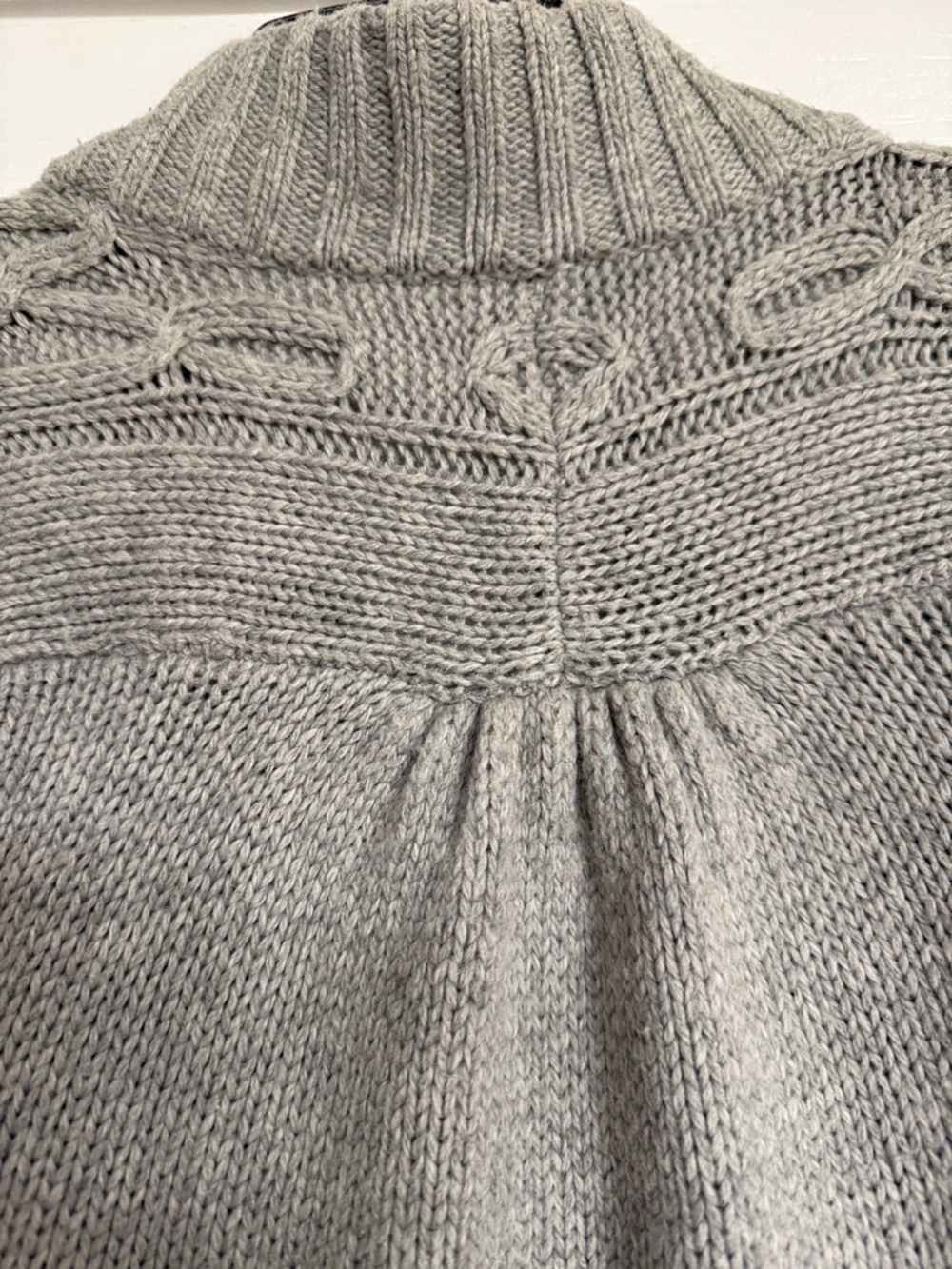 Beth Bowley Light Gray Cable-Knit Belted Cardigan - Picture 10 of 12